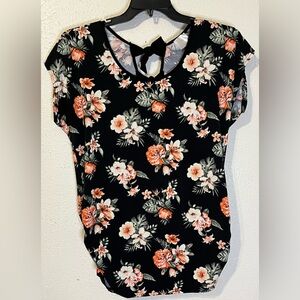 SirenLily Maternity Xl Black & Floral Blouse
